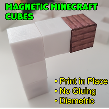 magnétique blocs cubes Minecraft Jeu construire pixel artisanat 3d print model - Mito3D