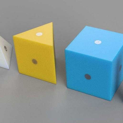 blocs magnétiques du système jeu le bloc de construction jouets cube la géométrie pilier en effet, tetraedre jouet 3D print model - Mito3D