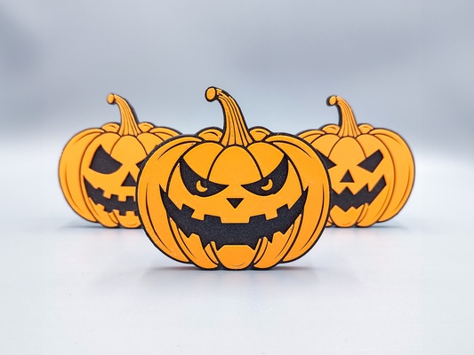 magnetisch halloween jack o' lantern untersetzer einstellen magnet zuhause haus wohnkultur achterbahn 3d print model - Mito3D