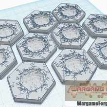 magnetic hex tile destroyed road set 10 items game battletech terrain map scale 3d print model - Mito3D
