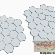 magnetic hex tile extra large blank cluster set 2 items game battletech terrain map scale 3d print model - Mito3D