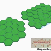 magnetic hex tile extra large open ground cluster set 2 items game battletech terrain map scale 3d print model - Mito3D