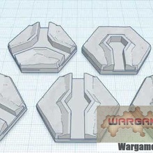 magnetic hex tile infantry trench set 1 5 items game battletech terrain map scale 3d print model - Mito3D