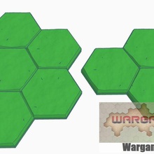 magnetic hex tile open ground cluster set 2 items game battletech terrain map scale 3d print model - Mito3D