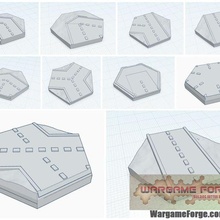 magnetic hex tile road set 10 items game battletech game terrain terrain hex hex tile hex map scale 3d print model - Mito3D