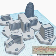magnetisch verhexen Fliese sci fi Gebäude einstellen 2 5 Artikel Spiel Battletech Terrain Karte Rahmen 3d print model - Mito3D