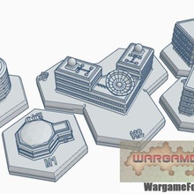 magnetisch verhexen Fliese sci fi Gebäude einstellen 3 5 Artikel Spiel Battletech Terrain Karte Rahmen 3d print model - Mito3D