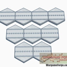 magnetic hex tile straight road cluster set 3 items game battletech terrain map scale 3d print model - Mito3D