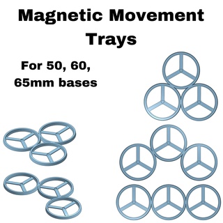 magnetic hwt movement tray bundle 50 60 65mm heavy weapon teams movement tray magnetic magnetic movement tray hwt  3d print model - Mito3D