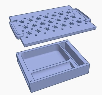 manyetik kapak tepsi Kutu ot tray box 3 180x140x45mm kolay Yazdır baskı destekler Magica çimen yazdırmaya hazır pika öğütme parçalayıcı tencere konteyner 3d print model - Mito3D