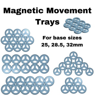magnetisch Bewegung Tablett bündeln 25 285 32mm magnetisch magnetisch Bewegung Tabletts Bewegung Tabletts Tabelle Kriegs Spiele 3d print model - Mito3D