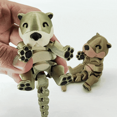 manyetik su samuru şirin hayvan mafsallı mıknatıs esnek 3d print model - Mito3D