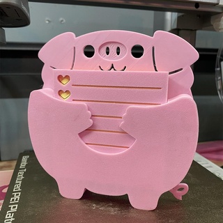 magnetic pig sticky note holder check mark stencil 3d print model - Mito3D