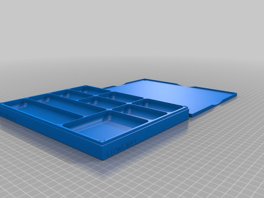 magnetic screw tray box - 180 180mm 3x4 boxes optional lid customized diy tools makers 3d print model - Mito3D