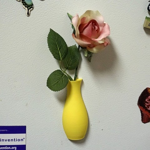 manyetik vazo ev dekor teen buzdolabı mıknatısı parametrik openscad soyunma çiçek customizer eğri bezier 3D print model - Mito3D