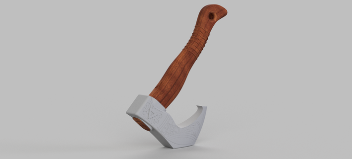 magnetic viking axe 3d print model - Mito3D