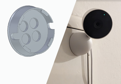 magnético pared montar adaptador google nido leva interior cableado cámara casa inteligente reemplazo partes repuesto reparar bricolaje diy 3d print model - Mito3D
