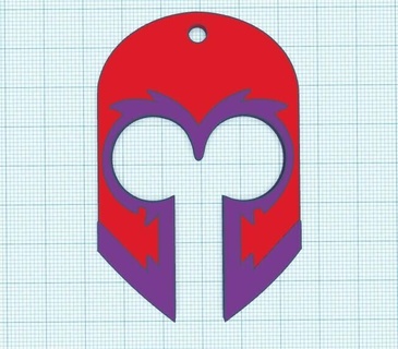 magneto casco defensa llavero personal maravilla historietas red llave soporte 3d print model - Mito3D