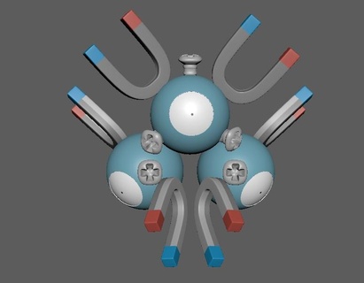 Magneton Pokémon niedrig poly drucken Ort Kunst 3d print model - Mito3D