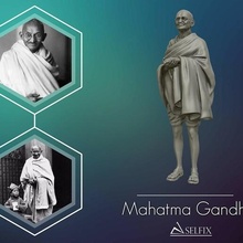 mahatma Gandhi 3d imprimible modelo escultura estatua Arte esculturas busto humano cabeza personas 3d print model - Mito3D