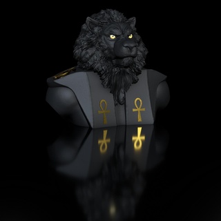 mahes god - lion stl print file high polygon anubis ancient egypt bust statue qu3d 3d print model - Mito3D