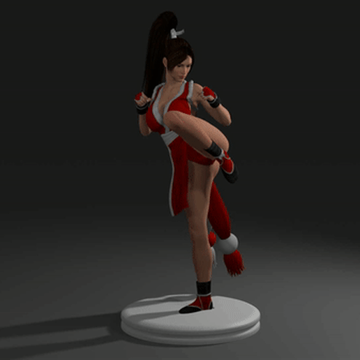 mai shiranui sexy ragazza donna combattente kof marziale arti statua 3D print model - Mito3D