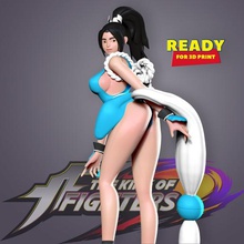 mai shiranui mavi takım sanat kız oyun karakter kadın 3dmodel fanart kof Kral dövüşçüler 3d print model - Mito3D