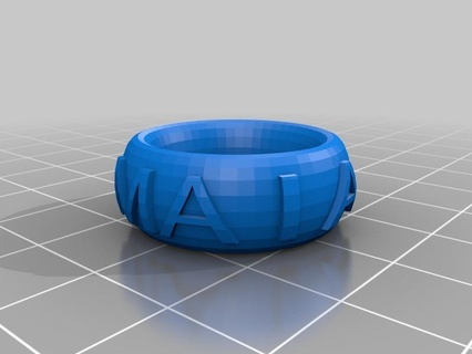 maia personalizado texto anel pulseira coroa moda 3d print model - Mito3D