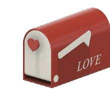 mailbox love heart box mail email america 3d ender artillery articulated original decoration office desk desktop pretty gift birthday noel valentine's day valentine princess girl 3d print model - Mito3D