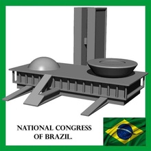 Principal construção nacional Congresso Brasil arquitetura brasil halotbuilding oscar niemeyer 3d print model - Mito3D