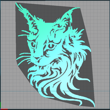 maine coon cat 2d home chat 3d print model - Mito3D