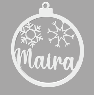 maira - bola de natal com nome ornamento Home decoração christmas tree festa party gift 3d print model - Mito3D