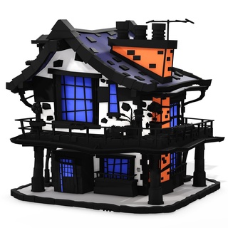 maison 3 casa hogar niño niños preescolar juguete 3d modelo pueblo dibujos animados edificio 0 3d print model - Mito3D