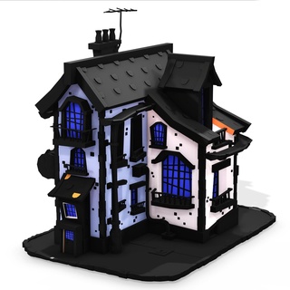 Maison 4 ev çocuk okul öncesi oyuncak 3d model çocuklar kasaba karikatür bina 3d print model - Mito3D