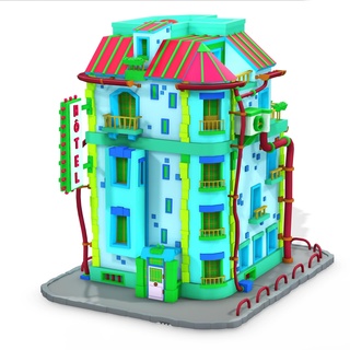 maison 8 casa hogar niño niños preescolar juguete 3d modelo pueblo dibujos animados edificio 5 3d print model - Mito3D