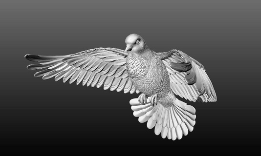 maestoso uccello colomba volo pendente gioielleria oro ciondoli argento stampabile collana Piccione animali volare aquila falco gioiello 3d print model - Mito3D