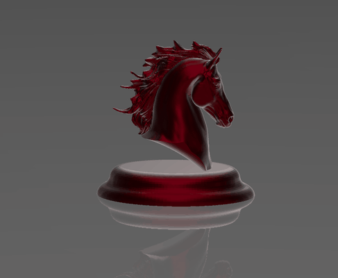majestic equine elegance bust - horse art figurine sculpture head love affection gift thread suspended decor lowpoly animal office support home no multicolored art 3d print model - Mito3D