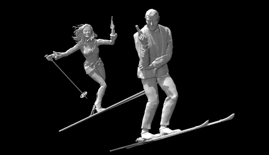 majesty's secret service movie poster figurines 007 james bond lazenby diana rigg 3d print model - Mito3D