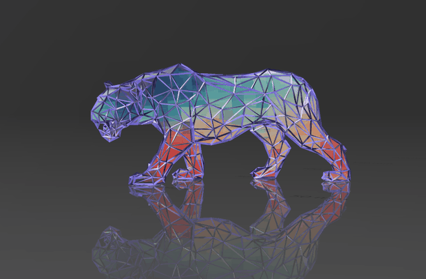 majestad of tigre voronoi estilo soltero araña web lowpoly perfecto diseño fácil impresión decoración arte figurilla escultura amor afecto regalo hilo suspendido animal oficina apoyo hogar casa juguete multicolor 3d print model - Mito3D