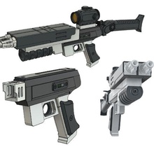 major west assembling pistol rifle lost space 1998 3d print model sci-fi laser plasma prop replica in 3d print model - Mito3D