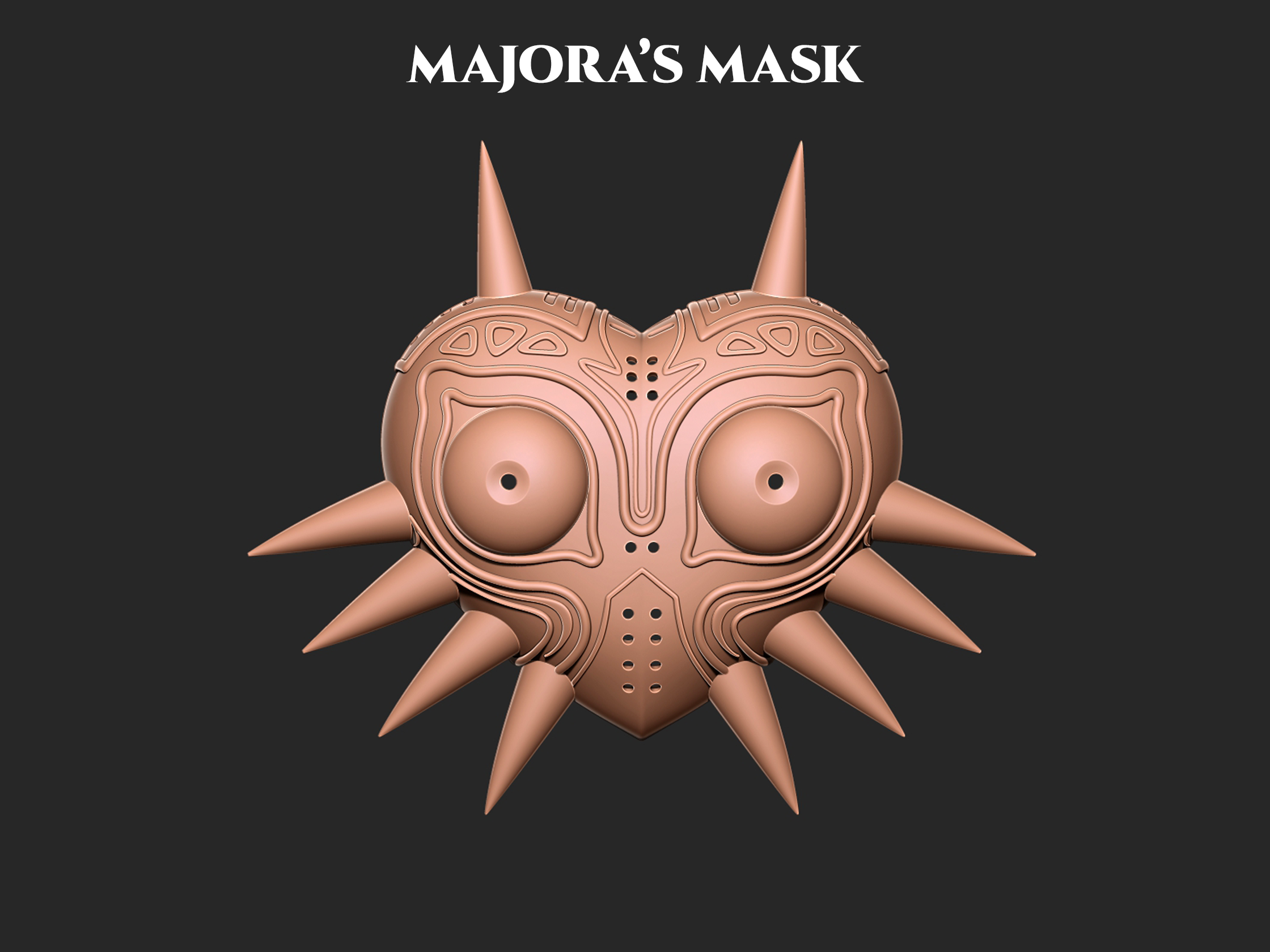 majora mascarar 3d impressão modelo arte majoras brinquedo esculpir nintendo zelda horror assustador ligação navi vídeo jogos lenda mini 3D print model - Mito3D