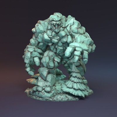 makaton game forest ghost golem nature stone rock magic earth 3dprintable thunder supports summon colossus 3d print model - Mito3D