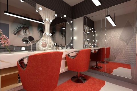 estúdio make up studio makeup room espelhos espelho painel painéis spray cabelo pó perfume parede tapete curativo interior 3d print model - Mito3D