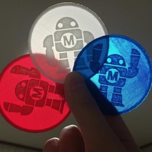 maker faire robot coin key ring various 3d print model - Mito3D