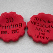 makercoin - offici le 3d printer groep nederland belgi art 100 printing autodesk fusion 360 belgie belgium coin fun fusion360 maker netherlands coins badges 3d print model - Mito3D