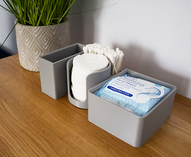 makeup - cleansing unit box wipes cotton disc pads 3d print model - Mito3D