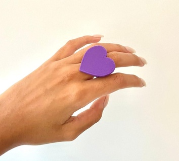 makyaj yüzük kalp şekil Anillo Hanım kız kolay Corazon 3d print model - Mito3D