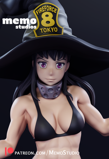 maki oze fire force anime toy print fireforce statue 3d print model - Mito3D