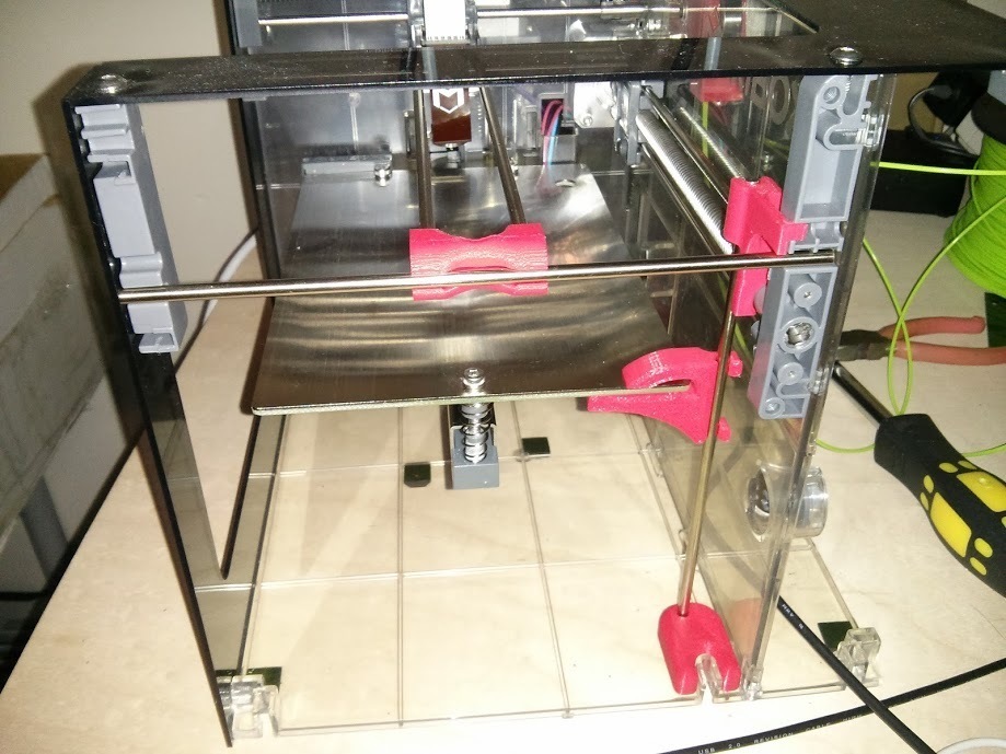 makibox z wobble fix - uses 3d printed parts existing metal rod printer printing makible a6 z-wobble 3D print model - Mito3D