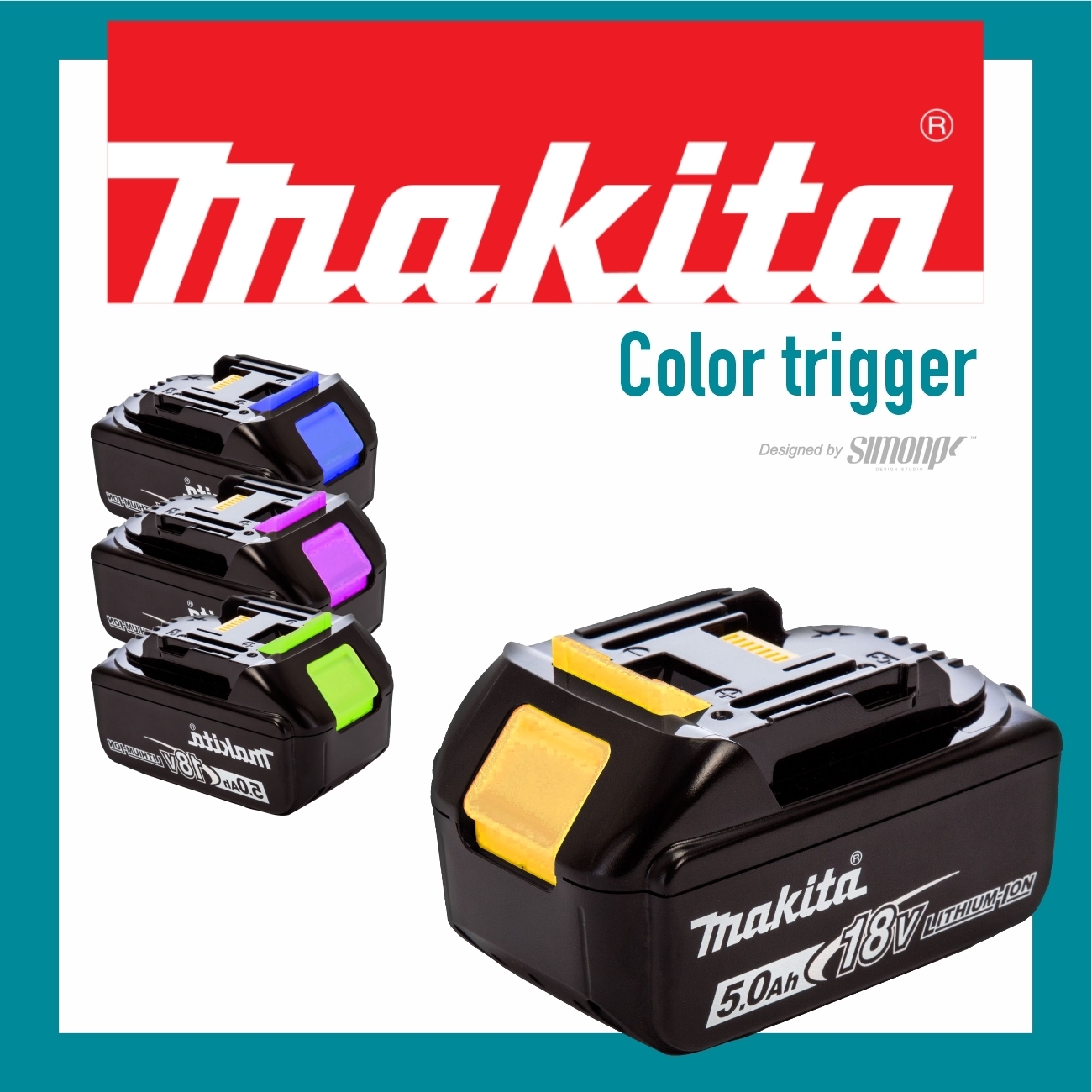 makita Couleur batterie déclencheur 18v 3D print model - Mito3D